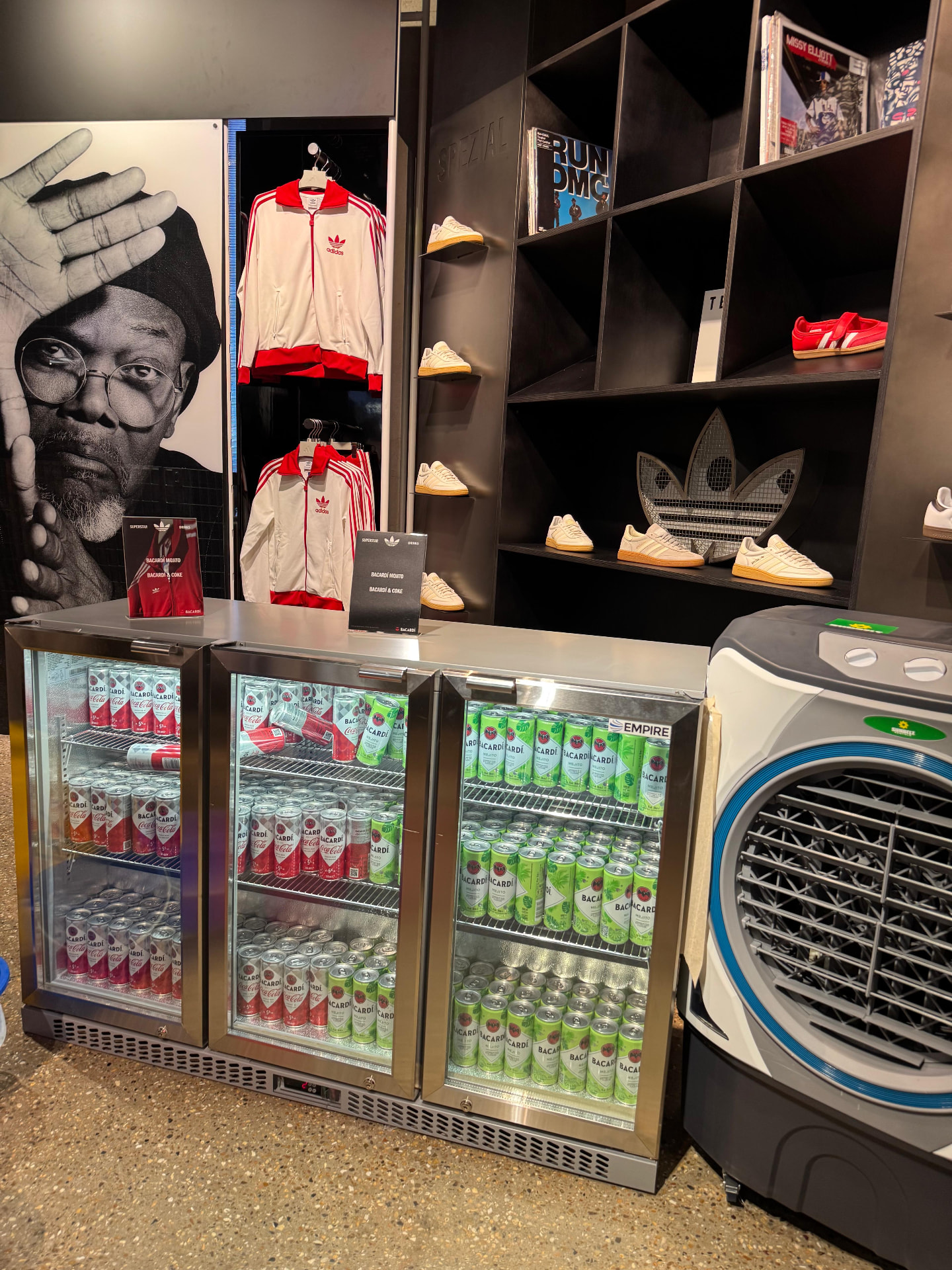 Branded sound system and DJ stage build at a retail activation